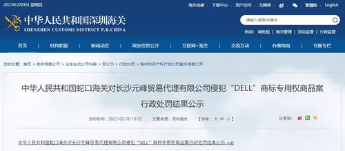 長沙元峰貿(mào)易代理侵犯Dell商標專用權(quán)商品案行政處罰結(jié)果公示