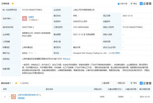 上汽集團(tuán)成立商貿(mào)新公司，拓展信息咨詢服務(wù)業(yè)務(wù)